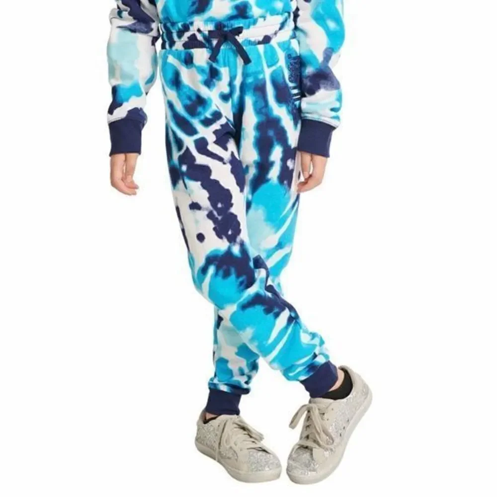 NWT 2 Justice Girls Sz M(10) Fleece Tie Dye Joggers Graphic Sweatpants